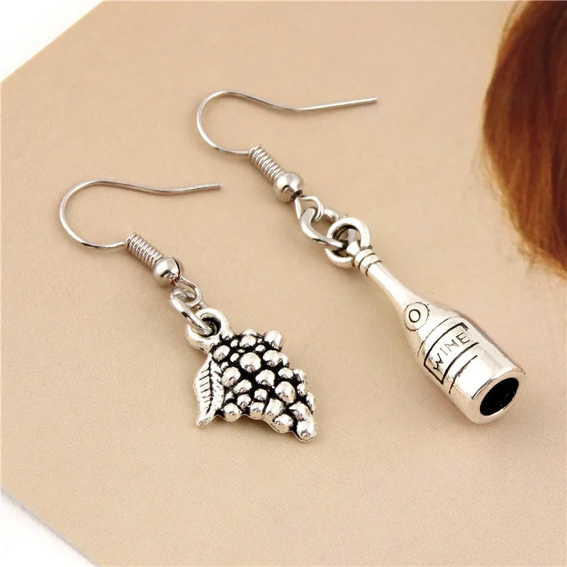 

1Pair Personality Grape Winebottle Drop Earrings Wine Glass Pendant For Women Girl Gift Pendientes Handcraft Jewelry E2529
