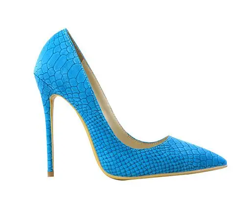 Для женщин змеиной Высокие каблуки тиснением Кожаные туфли-лодочки с острым носком обувь на шпильках 120 мм каблуке вечерние модельные туфли более Цвета - Цвет: picture 2