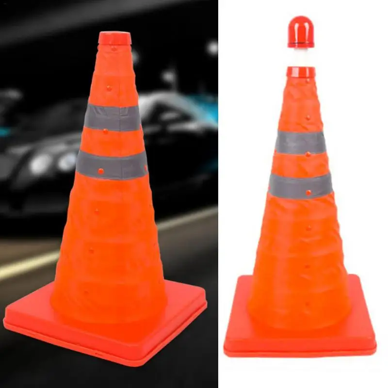 Reflective Traffic Cone Retractable Space-saving Portable Warning Sign Roadblock JR Deals