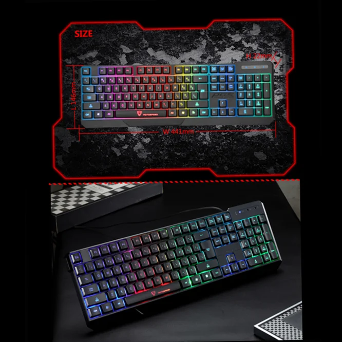 MOTOSPEED K70 игровая клавиатура цветной светодиодный клавиатура с подсветкой Teclado Gamer USB Проводная клавиатура водонепроницаемая клавиатура Klavye Clavier L0419#3