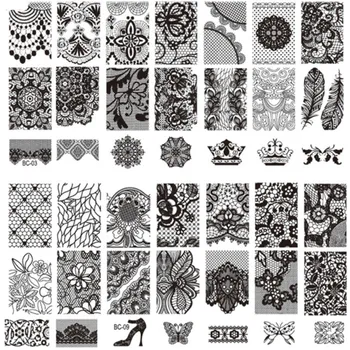 

10pcs/lot New Crown Skull Design Flower Lace Nail Stamping Plates Stainless Steel Nail Art Stamp Template Manicure Nail Tools