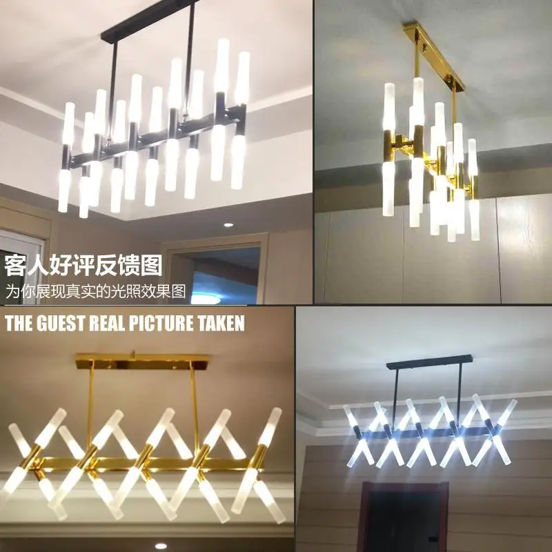 

Dining Room LED Traditional chandeliers Industrial gold & Black Wrought Iron chandelier lustres Kitchen salon Cafe light lampara