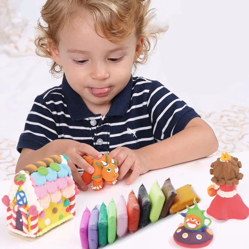 

12 Colors DIY Air Drying Super Light Plastic Clay Colorful Plasticine Polymer Educational Soft Play Dough Toy Gift Safe Nontoxic