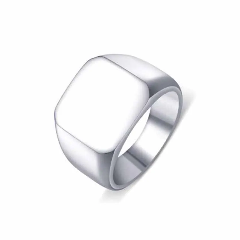 Простое и гладкое простое мужское квадратное кольцо из нержавеющей стали для мужчин, подарочное кольцо, винтажные украшения - Цвет основного камня: 2