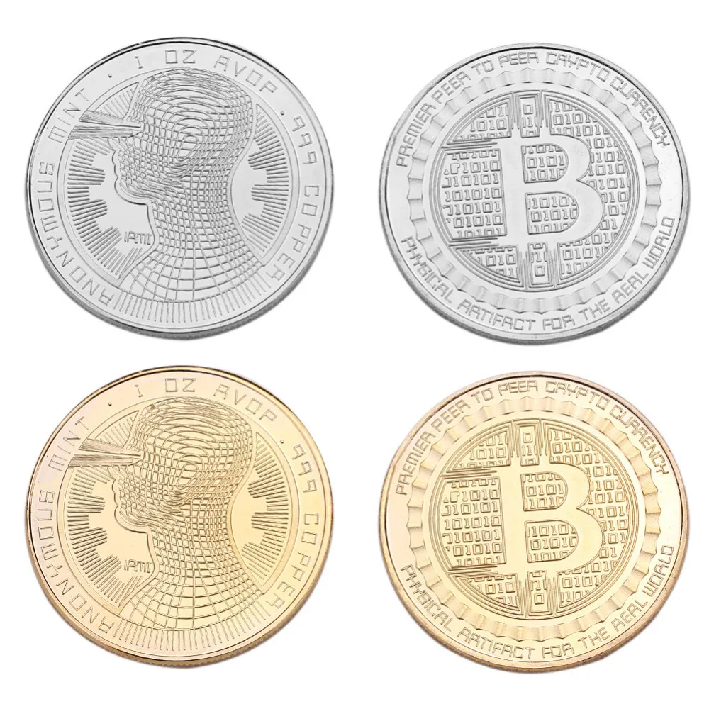 4 Types Bitcoin Gold Silver Plated Bronze Physical Bitcoins Double Sides Casascius Bit Coin BTC Coin Art Collection 4 Types Bitcoin Gold Silver Plated Bronze Physical Bitcoins Double Sides Casascius Bit Coin BTC Coin Art Collection