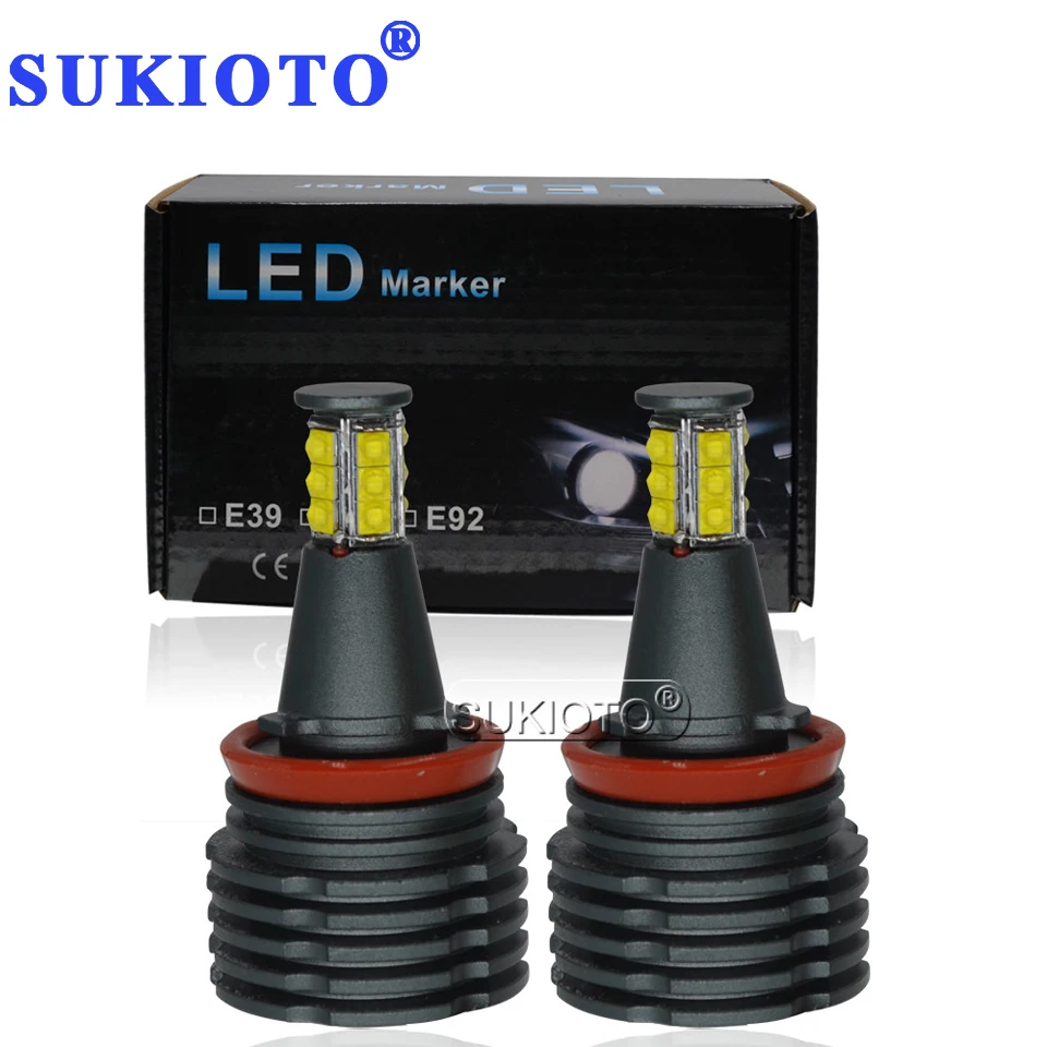 SUKIOTO 120W LED Angel Eyes H8 E92 LED Marker Chip 6500K White marker SUKIOTO 120W LED Angel Eyes H8  Car Styling light