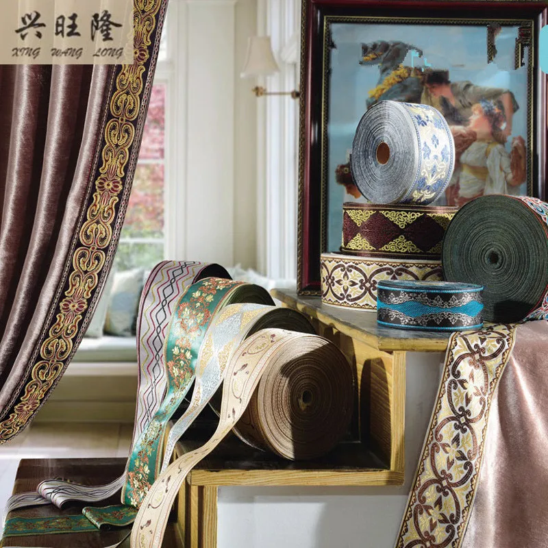 

XWL 25M/Lot 6cm Width National Jacquard Belt Curtain/Cloth/Sofa/Pillow/Tapestry Edge Lace Accessories Ribbon DIY Ethnic Webbing