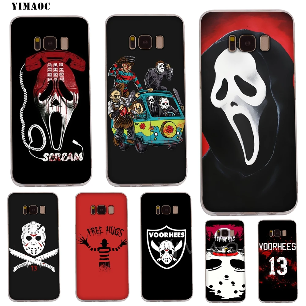 YIMAOC jason voorhees Soft TPU Case for Galaxy j3 j5 j6 j7 A5 2016 2017 A6 A9 2018 Note 8 9 S7 edge S8 S9 S10 Plus S10e Cover |