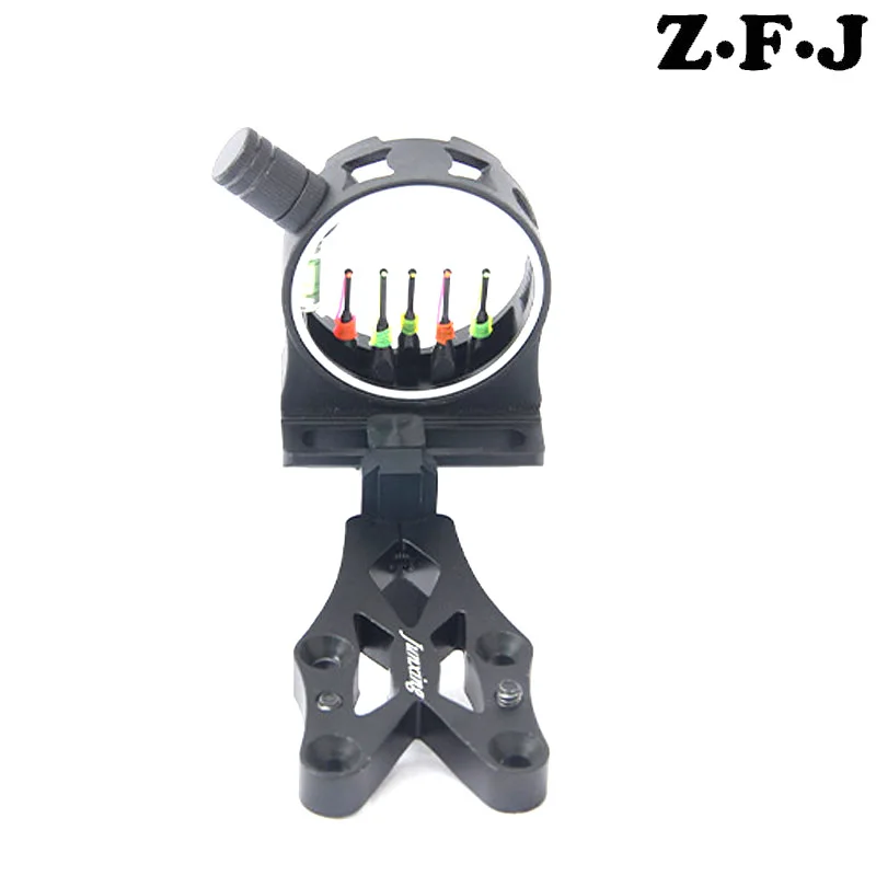 

Aluminium Alloy Fiber Optic 5 Pins Archery Bow Sight For Compound Bow Hunting Shooting Archery Target with LED light