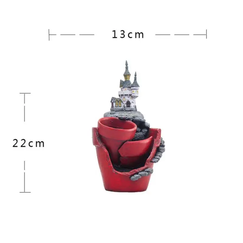 1 шт. цветочный горшок декоративный уникальный мини творческий цветок бассейна замок цветочный горшок полимерный горшок для декора дома орнамент микро пейзаж