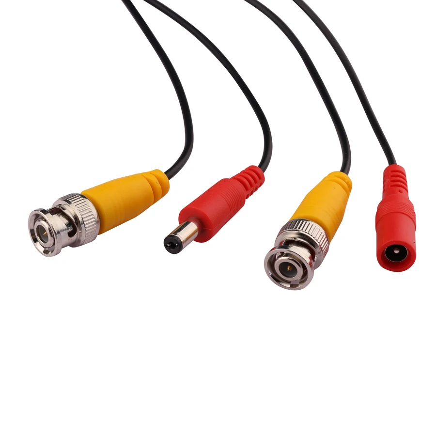 Hamrolte 4pcs/lot 18.3M 60FTCCTV Power Video BNC + DC plug cable for CCTV and CCTV Camera Surveillant System