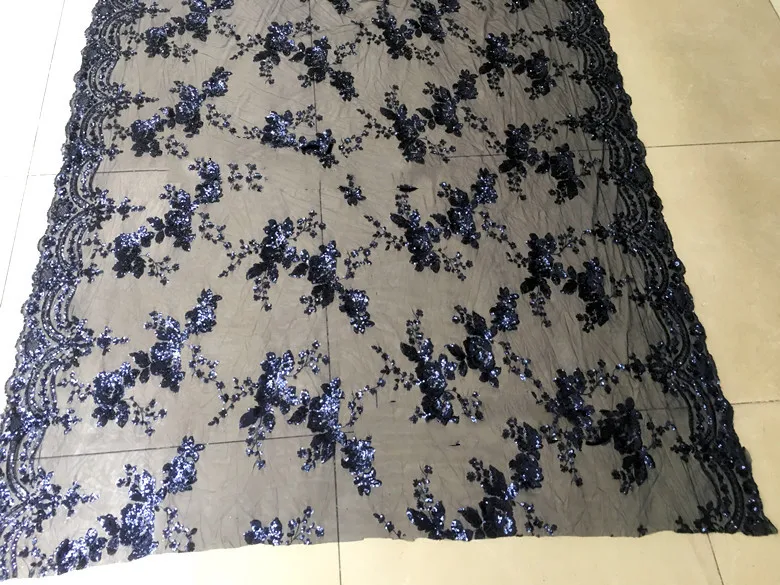 Золотой Синий Красный Кружева с узором пиона ткань с блестками качество сетки вышивка аппликация 3D цветок тюль кружевная ткань для творчества Meterial 5 ярдов