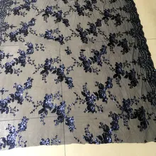 Золотой Синий Красный Кружева с узором пиона ткань с блестками качество сетки вышивка аппликация 3D цветок тюль кружевная ткань для творчества Meterial 5 ярдов