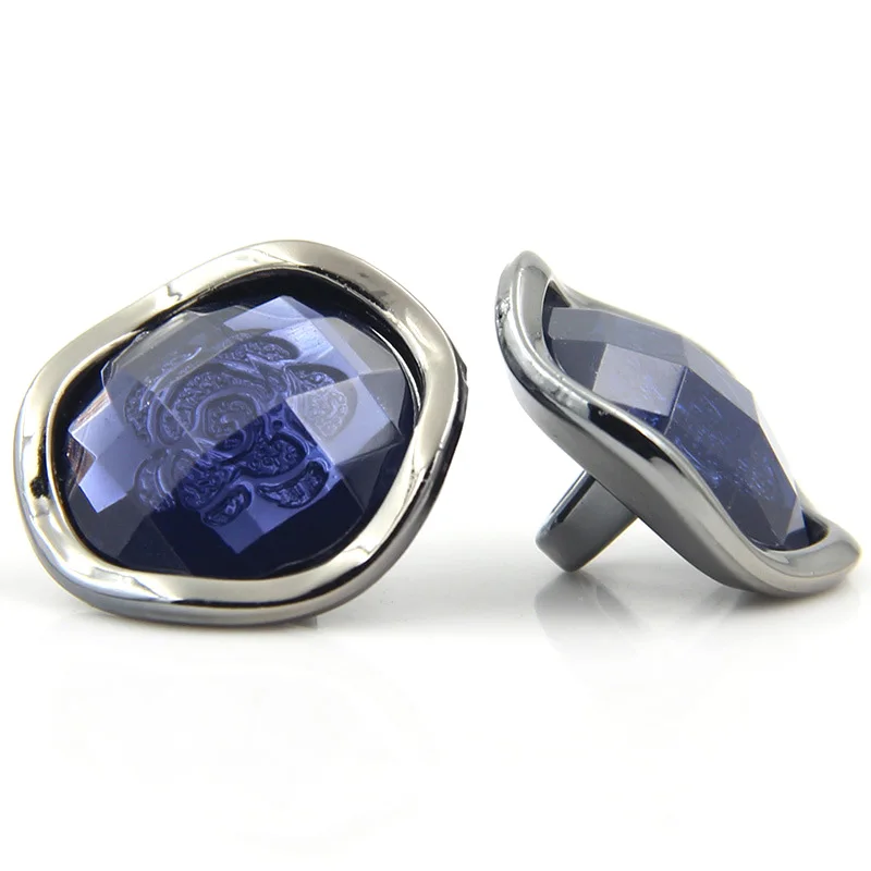 

SHINE Acrylic Sewing Button Scrapbooking Round Blue Single Hole Imitation Diamond 25\30mm Dia. 6 PCs Costura Botones Decorate