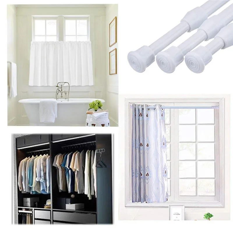 

6 Pack Tension Rods, Adjustable Spring Steel Cupboard Bars Rod Curtain Rods, Extendable