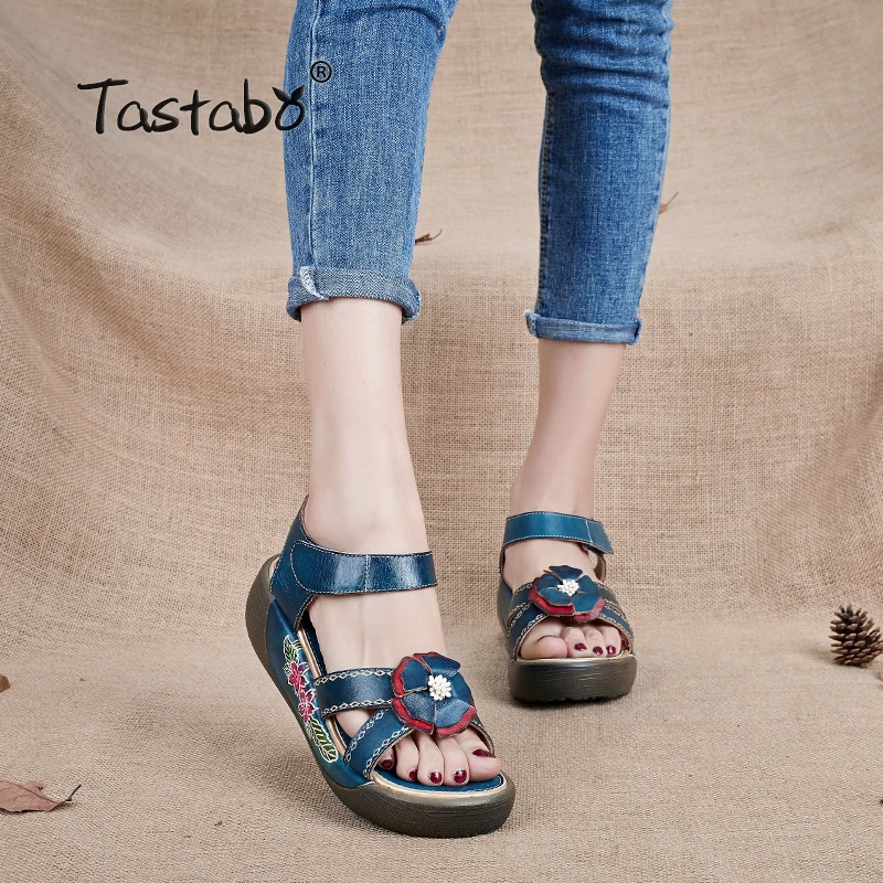 

Women's Genuine Leather gladiator Sandals Fashion flat Wedges Low Wedges Women's Summer Open Toe Platform Sandals Casual Shoes