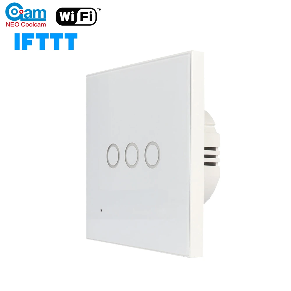 

NEO Coolcam Smart Wifi Wall Light Switch 3 Gang Touch/WiFi Remote Smart Home Wall Touch Switch Support Alexa,Google Home,IFTTT