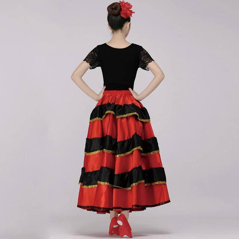 Фламенко юбка, для маленьких детей, для девочек/платье для испанского фламенко/Латинской сальсы для фламенко, бальных танцев платье юбка - Цвет: 360 Degrees