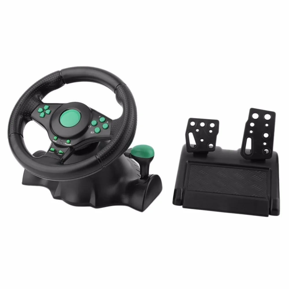 PC USB Автомобильное рулевое колесо с поворотом на 180 градусов, игровое вибрационное гоночное рулевое колесо с педалями для xbox 360 для PS2 для PS3