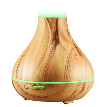 

300Ml Aroma Essential Oil Diffuser Ultrassonic Air Humidifier Remote Control With Wood Grain Aromatherapy Diffuser Led Lamp Fo