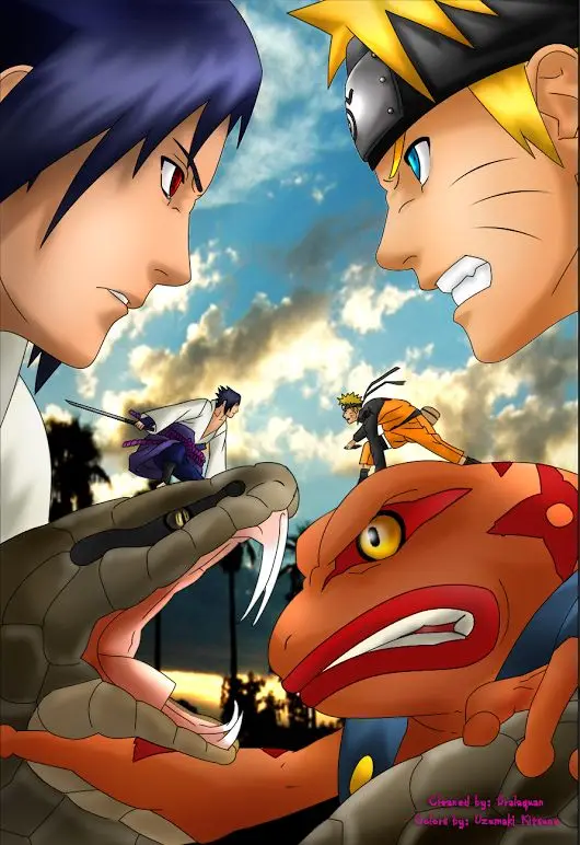 Уверенный Наруто и сасуке ниндзя мир Masashi Kishimoto серия ретро винтажный холст