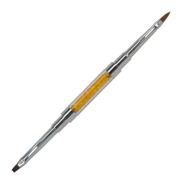 TSW 1 шт. Высококачественные золотые металлические ручки двойного назначения кисть для дизайна ногтей 0411A5Down td128