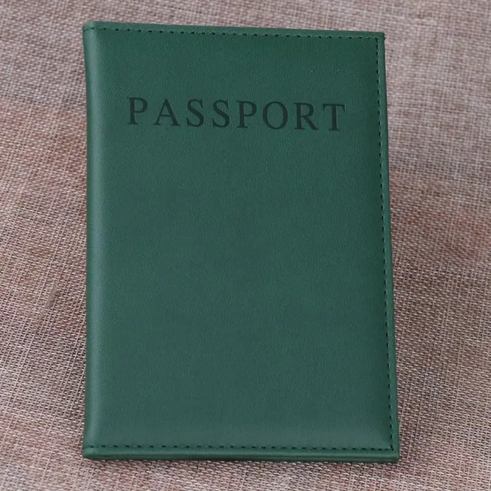 TRASSORY аллохроматический тисненый кожаный паспорт кошелек красочный органайзер для путешествий для паспорта сумка держатель папка - Цвет: Dark Green