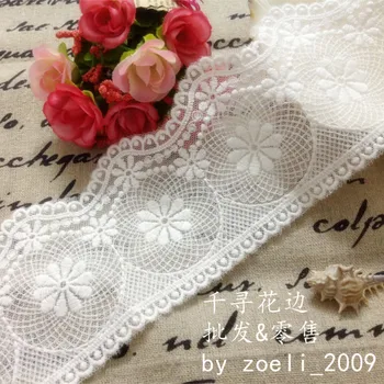 

5Yards/pack High quality white diy handmade clothes accessories lace decoration vintage 7.5cm wide