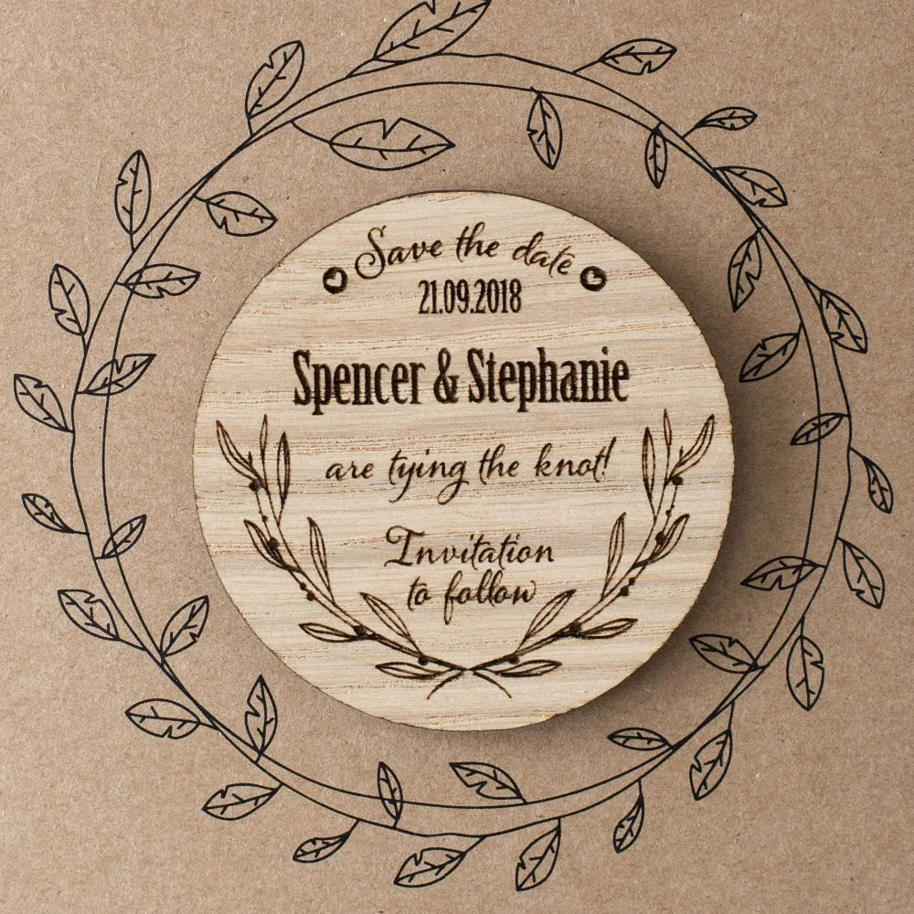  Personalized Wedding Save the Date  Custom Wedding Invitation Magnets rustic Magnet Set Wedding gif - 32951460332