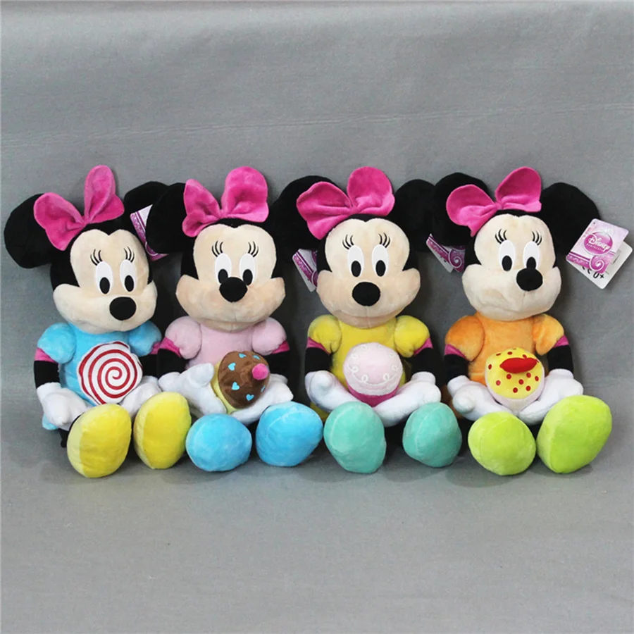 

2018 new 1pcs 40cm Original Minnie Mouse plush soft toys Minnie Mouse hand with lollipop cake Stuffed doll,baby soft dolls