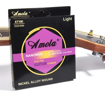 

Amola Electric Guitar Strings Set 009 010 Super Light NANOWEB rilliant Tone Round Ulra 09/10 Acoustic Guitar String