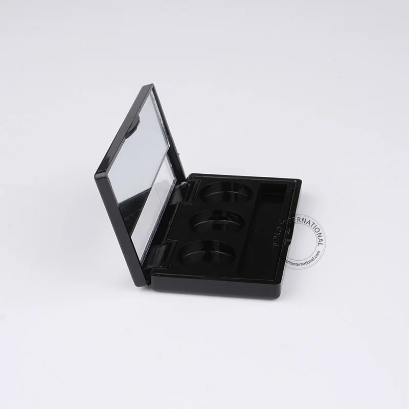 DIY Макияж инструмент 10x3 г черный пустой Пластик тени для век/бровей банку без алюминиевая пластина 3 сетки косметическая контейнер с