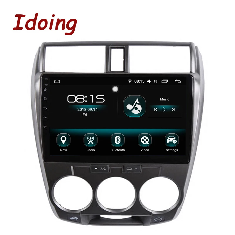 Discount Idoing 10.2"4G+64G Octa Core Car Android 8.0 Radio Multimedia Player For Honda City 2008-2013 GPS Navigation Glonass 2.5D IPS 1