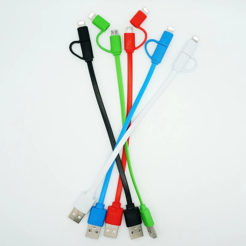 Wholesale 2 in 1 Micro USB Cable Short Charging Cables For iPhone 5 5S