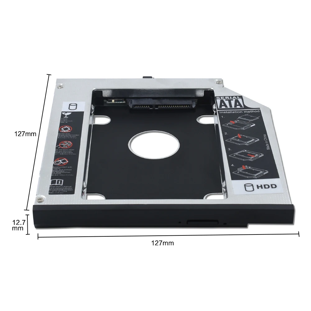 Tishricалюминий 12 7 мм 2 й HDD Caddy SATA 3 0 5 &quotSSD корпус Optibay для Lenovo ThinkPad T510 T520 T530 T420|Корпус
