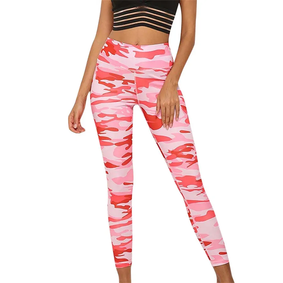 2019 women's camouflage sports yoga pants push up high waist sports casual yoga pants leggings Quick dry for ladies 40J8 (5)