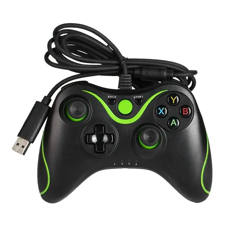 VODOOL USB проводной игровой контроллер джойстика геймпад для microsoft Xbox 360 для Xbox 360 Slim ПК Windows Игровые колодки аксессуары - Цвет: Black Green