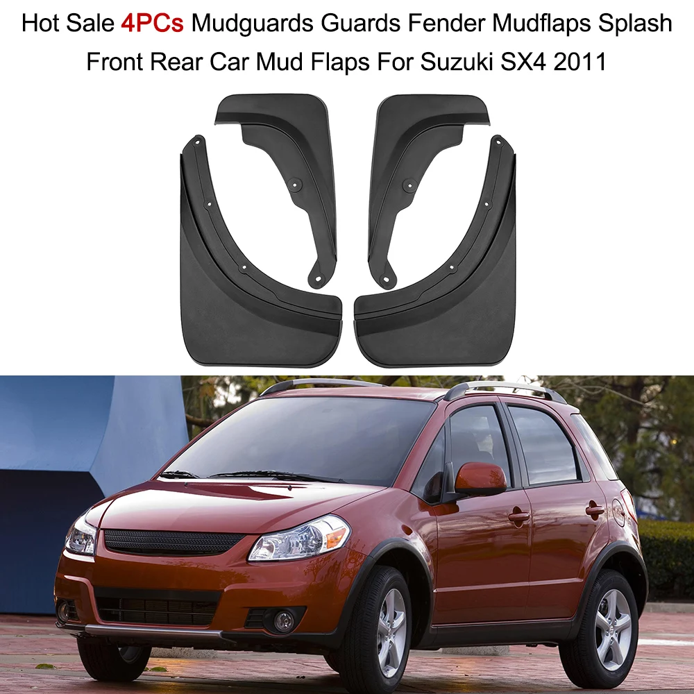 

Car Styling 4PCs Mudguards Guards Fender Mudflaps Splash Front Rear Car Mud Flaps For Suzuki SX4 2011