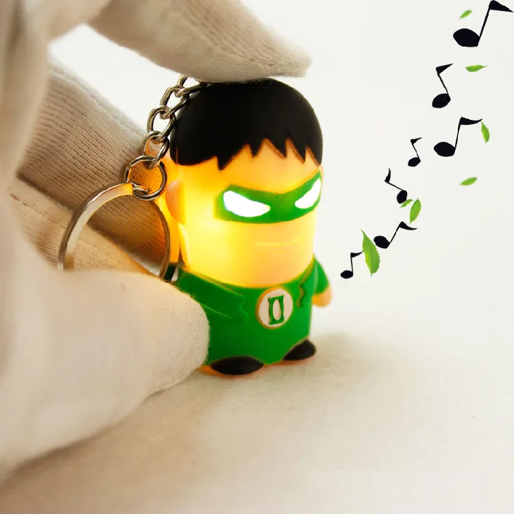 New Green Lantern LED Flashlight Keychina with sound action toy figures