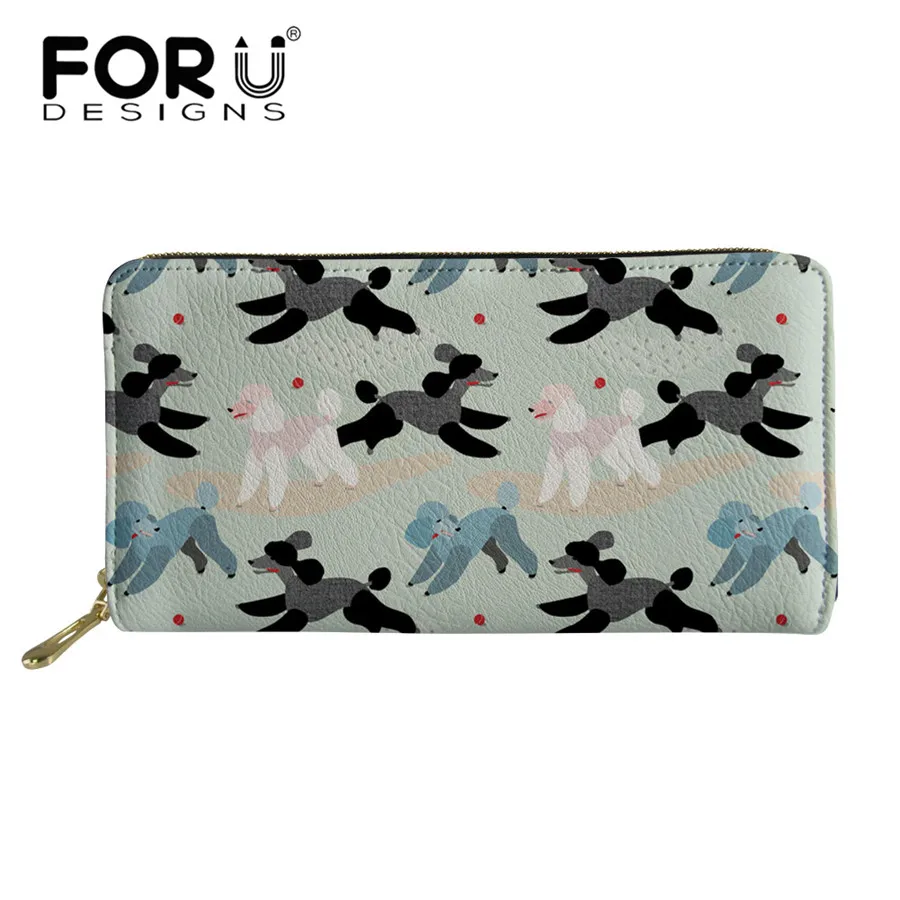 

FORUDESIGNS New Arrival Long Wallet Women Poodle Pattern Ladies Wallet Ladies Purse With Zipper Big Capacity Carteira Feminina