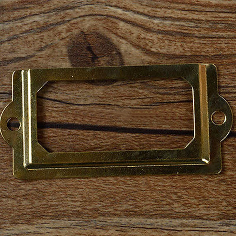 

12pcs Metal Drawer Label Frames Cabinet Pull Handle File Name Card Holder+Screws For Cabinet Accessories