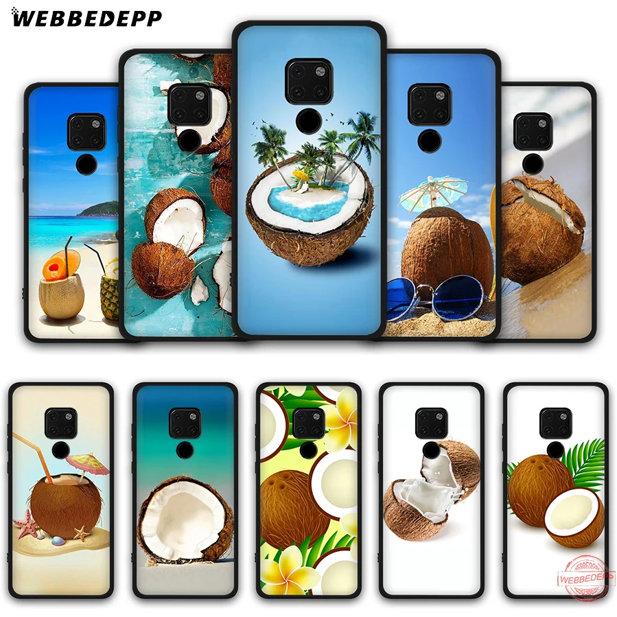 Мягкий чехол WEBBEDEPP с принтом кокоса на пляже для Huawei Mate 30 10 20 Pro Lite Nova 2i 3 3i 4 5i 2 чехлы