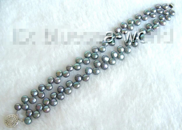 

Hot sell Noble- Amazing double peacock black natural pearls bracelet b1176^^^@^Noble style Natural Fine jewe SHIPPING new >>free