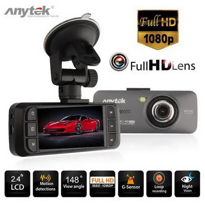 Anytek AT900 2,7 ''Автомобильный видеорегистратор камера Full HD 1080P Dash Cam WDR Автомобильная камера ночного видения g-сенсор видео рекордер DashCam Регистратор