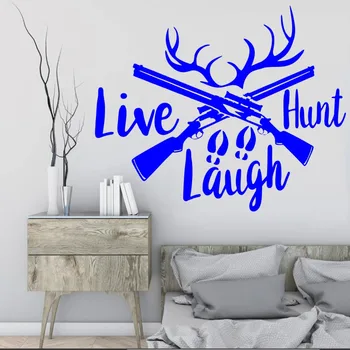 

Deer hunting guns stylish wallpaper mural wall stickers Vinyl Art Modern simple home decorative wall decals Y-10