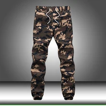 Свободные военные брюки карго с карманами, мужские хлопковые осенние узкие шаровары, камуфляжные тактические мужские повседневные брюки, спортивные штаны