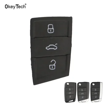 

OkeyTech Replacement Car Key Button Pad For Volkswagen Golf 7 4 5 mk4 6 for Skoda Octavia 3 Buttons Folding Filp Key Shell Case