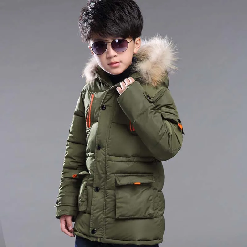 Новое зимнее пальто для маленьких мальчиков зимняя куртка с капюшоном в стиле пэчворк для маленьких мальчиков от 3 до 13 лет теплая верхняя одежда для мальчиков, парки - Цвет: Green