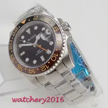 43mm Bliger Black Dial Sapphire GLass GMT Date Luminous Rotating Ceramic Bezel Steel Case Automatic Movement men's Watch 43mm Bliger Black Dial Sapphire GLass GMT Date Luminous Rotating Ceramic Bezel Steel Case Automatic Movement men's Watch