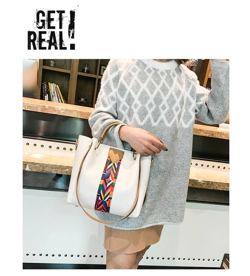 Fashion 4 Pcsset Women Composite Handbag Ribbon Shoulder Crossbody Bucket Bag Totes Large Capacity Casual Female Shopper SS3511 (1)